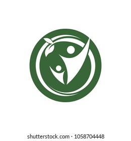 leaf people logo template