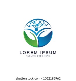 leaf people logo template