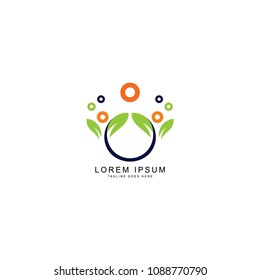 leaf people logo template
