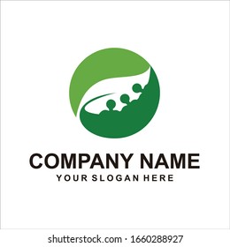 leaf people logo vector design