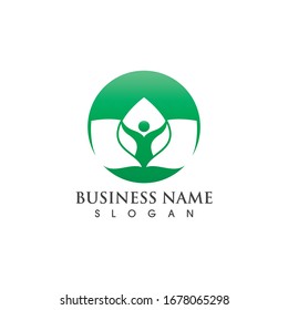 leaf people logo vector image