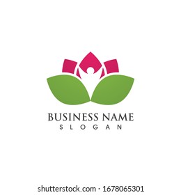 leaf people logo vector image