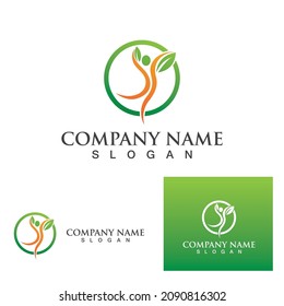 leaf people logo vector image