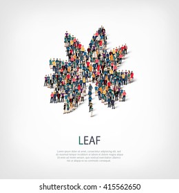 leaf people sign 3d