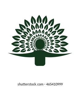 Leaf person green plant nature season icon. Isolated and flat illustration. Vector graphic