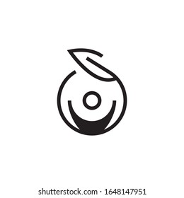 Leaf and person healthcare logo template vector icon design.