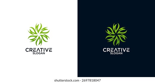 Blatt-und-Person-Logo, Vektordesign	