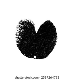 Leaf photocopy element. Collage botanical shape. Vector stippled nature illustration isolated on white background.