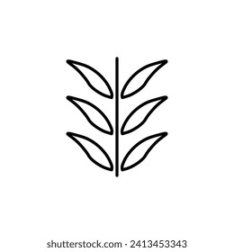 Leaf Picture Drawn with Thin Line. Perfect for design, infographics, web sites, apps