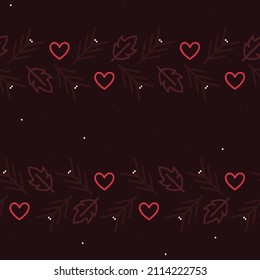 Leaf, pine twig and a heart - vector background