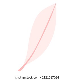 ilustración dibujada a mano en color rosa hoja
