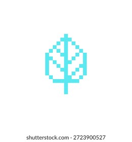 Icono de hoja de pixel art. Naturaleza