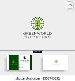 leaf planet nature simple logo template vector illustration icon element