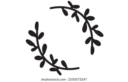 Blatt Pflanze Botanik Element schwarz Farbe Design Grafik Natur Element Baum Winter Sommer Herbst Rahmen Hochzeit Liebe Datierung Karte Banner Flora Dekoration Muster Kunst frisch tropische Ast Blüte Poster