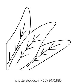 leaf plant corner outline ellement