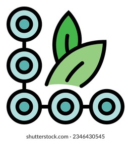 Leaf plant cosmetic icon outline vector. Face skin. Anti age color flat