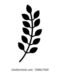 leaf plant decorative icon vector illustration design