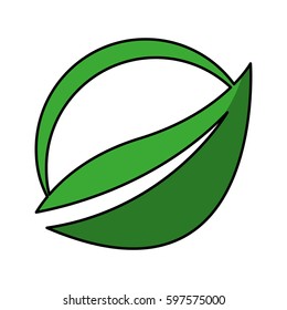 leaf plant ecology symbol vector illustration design