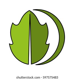 leaf plant ecology symbol vector illustration design