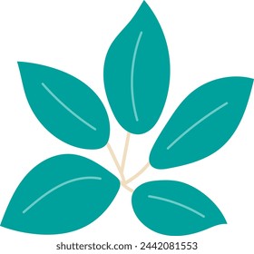 Elemento vegetal de hoja para un diseño hermoso. Una forma sencilla. Dibujo vectorial.