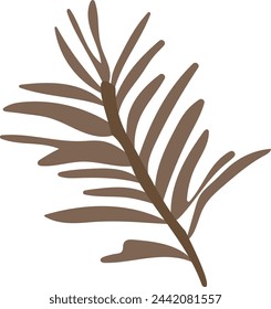 Elemento vegetal de hoja para un diseño hermoso. Una forma sencilla. Dibujo vectorial.