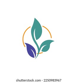 leaf plant flower logo abstract natural design vector