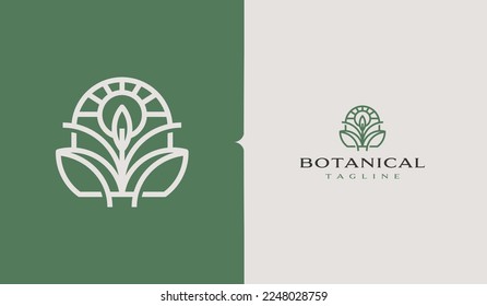 Leaf Plant Flower Monoline Logo. Universal creative premium symbol. Vector sign icon logo template. Vector illustration