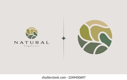 Logo von Leaf Plant Flower Monoline. Universal Creative Premium Symbol. Symbol für Vektorzeichen-Symbol-Logo-Vorlage. Vektorgrafik