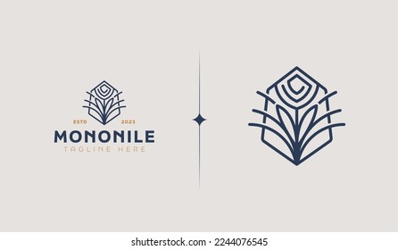 Leaf Plant Flower Monoline. Universal creative premium symbol. Vector sign icon logo template. Vector illustration