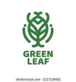 leaf plant Green nature logo concept design illustration