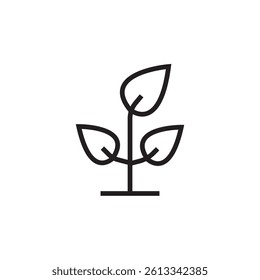 leaf plant icon editable outline stroke vector eps