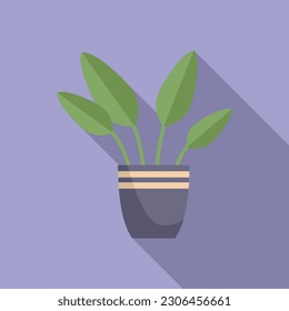 Leaf plant icon flat vector. House indoor. Art summer