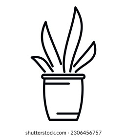 Leaf plant icon outline vector. Cactus flower. Office tree