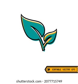 leaf plant icon vector illustration logo template for many purpose. Isolated on white background. unique style