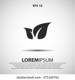 leaf, plant icon for web and mobile. flat design style