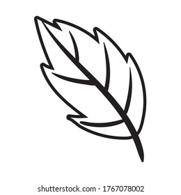 leaf plant line style icon vector illustration design