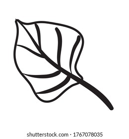 diseño vectorial del estilo de línea de planta de hoja