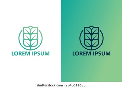 Leaf plant logo template design vector