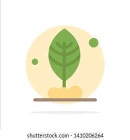 Leaf, Plant, Motivation Abstract Circle Background Flat color Icon