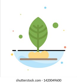 Leaf, Plant, Motivation Abstract Flat Color Icon Template