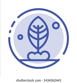 Leaf, Plant, Motivation Blue Dotted Line Line Icon
