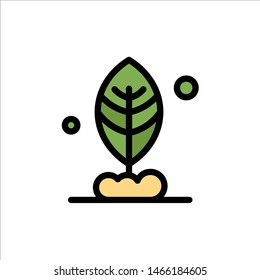 Leaf, Plant, Motivation  Flat Color Icon. Vector icon banner Template. Vector Icon Template background