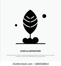 Leaf, Plant, Motivation solid Glyph Icon vector. Vector Icon Template background