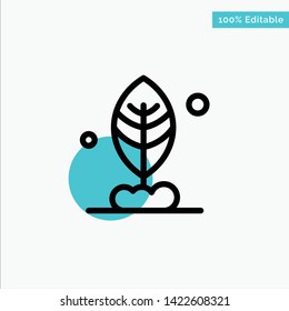 Leaf, Plant, Motivation turquoise highlight circle point Vector icon