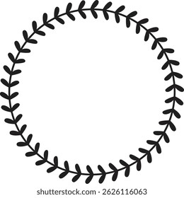 Leaf plant nature texture circle design simple minimalism round frame decoration elegant background vector design element