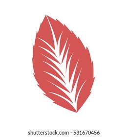 leaf plant silhouette icon vector illustration design