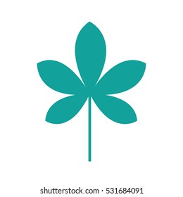 leaf plant silhouette icon vector illustration design