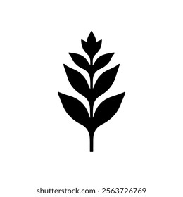 Leaf plant silhouette vector icon sign symbol illusion.
