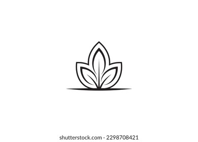 leaf plant simple logo template