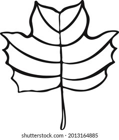 Símbolo de ilustración de línea de árbol de planta de hoja